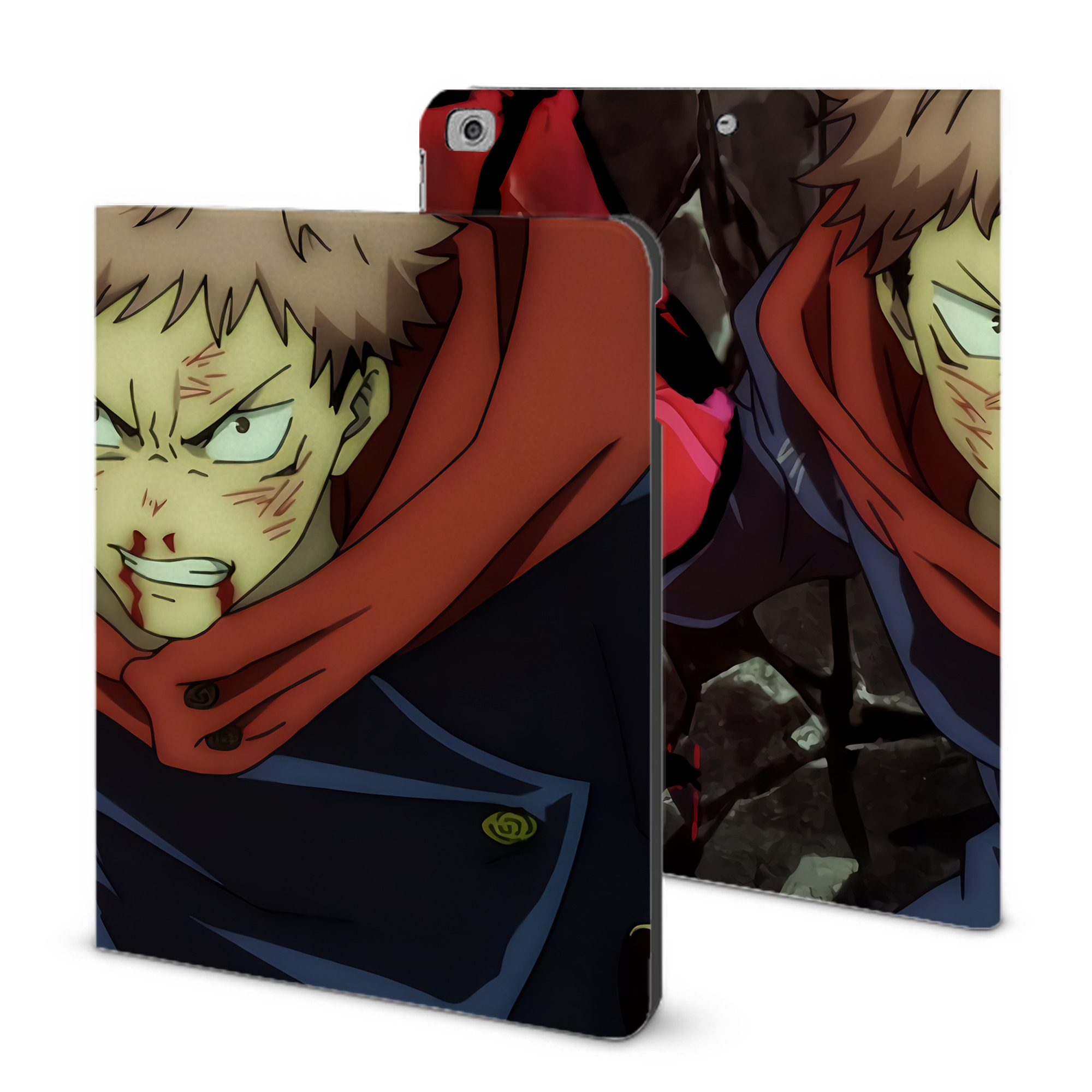 （画像用） 呪術廻戦 Jujutsu Kaisen IPad ケース ブック型 PUレザー TPU 耐衝撃 軽量 薄型 ペン収納なし 全面保護 IPad 各モデル対応